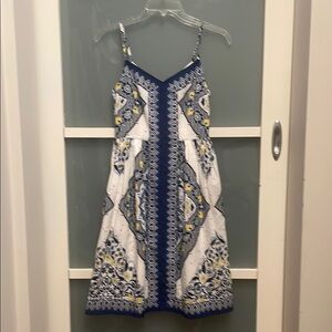 Banana Republic Blue and White Sleeveless Sundress